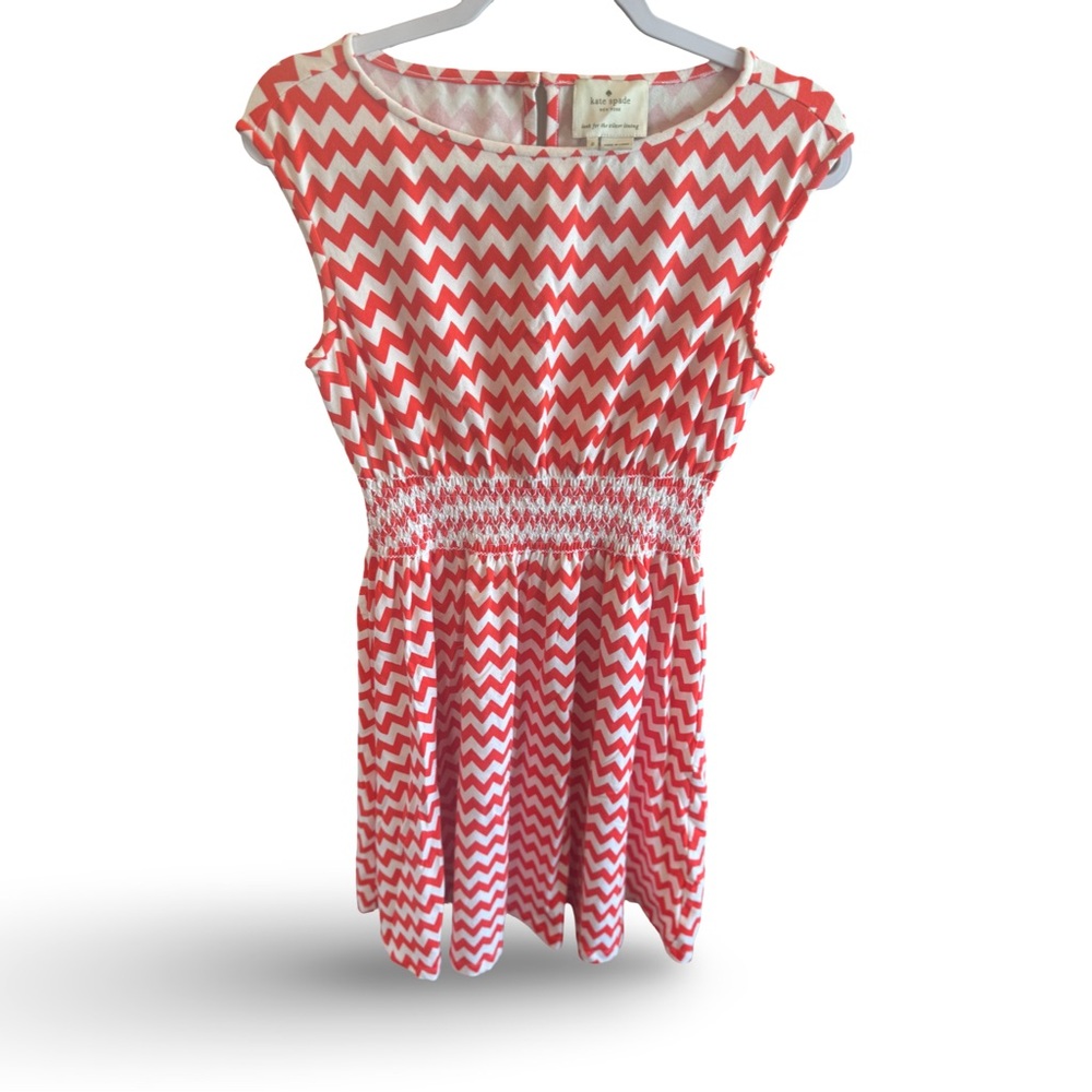 Kate Spade Red and White Chevron Casual Dress